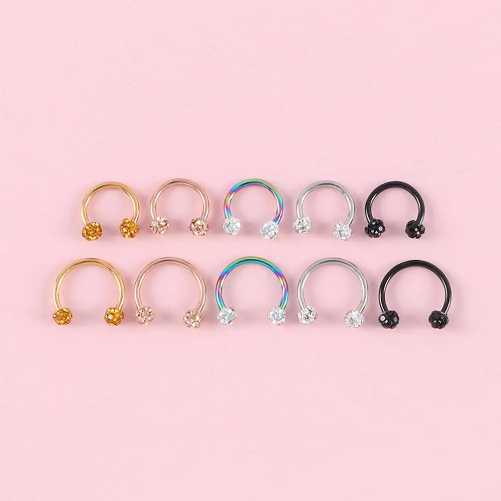 Fermoir de perçage pour les lèvres, cadeaux en diamant, boucles d'oreilles, anneaux de Septum en forme de U, bijoux de corps en acier inoxydable, anneau de nez