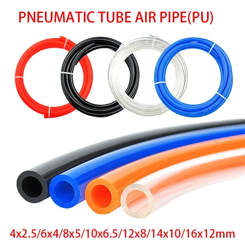 1M-2M Air Component Hose Polyurethane Tubing 4mm 6mm 8mm 10mm 12mm 14mm 16mm Pipe Line Hose Pneumatic Tube for Compressor