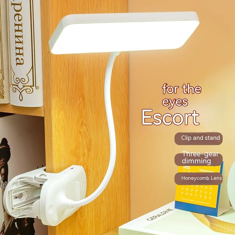 

Flexible Foldable Led Rechargeable Desk Lamp with Clip Reading Book Night Light Led Touch 3 Modes Dimming Eye Protection Light