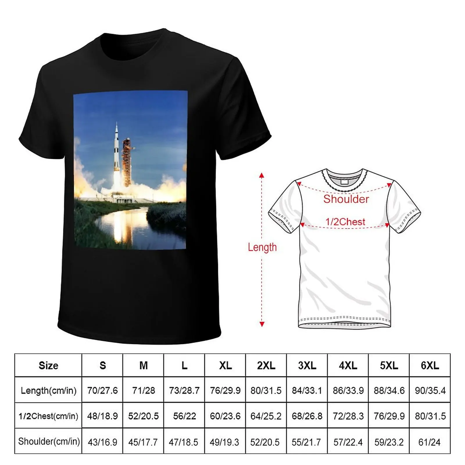 Saturn V rocket launch T-Shirt man t shirt luxury T-Shirt