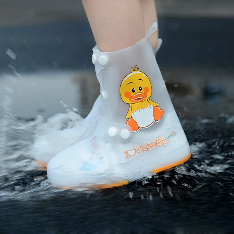 Rainy Day Rain Boots Waterproof Kid Rubber Shoes Cartoon Cute Animal Pattern Flat Bottom Rainproof Student Children Rubber Boots