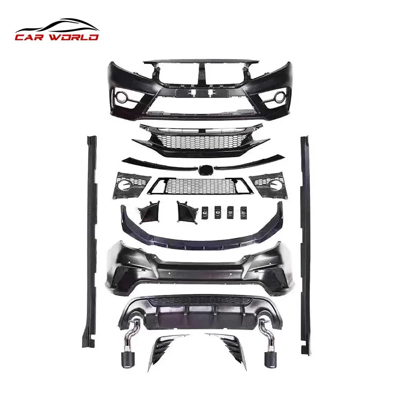 

Auto Parts Car Bodykit Modified PP Front Rear Bumper Tail Throat MS Body Kit for Civic 2016-2020