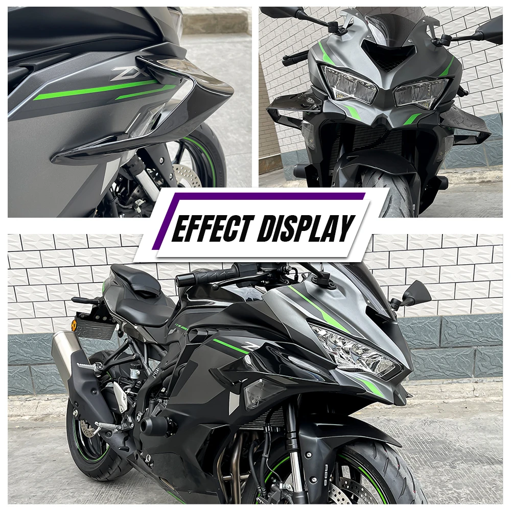 NEW Motorcycle Fixed Wind Wing For Kawasaki ZX-25R ZX25R ZX-4R ZX-4RR 2021-2024 100% 3K Carbon paint Aerodynamic Spoiler Winglet