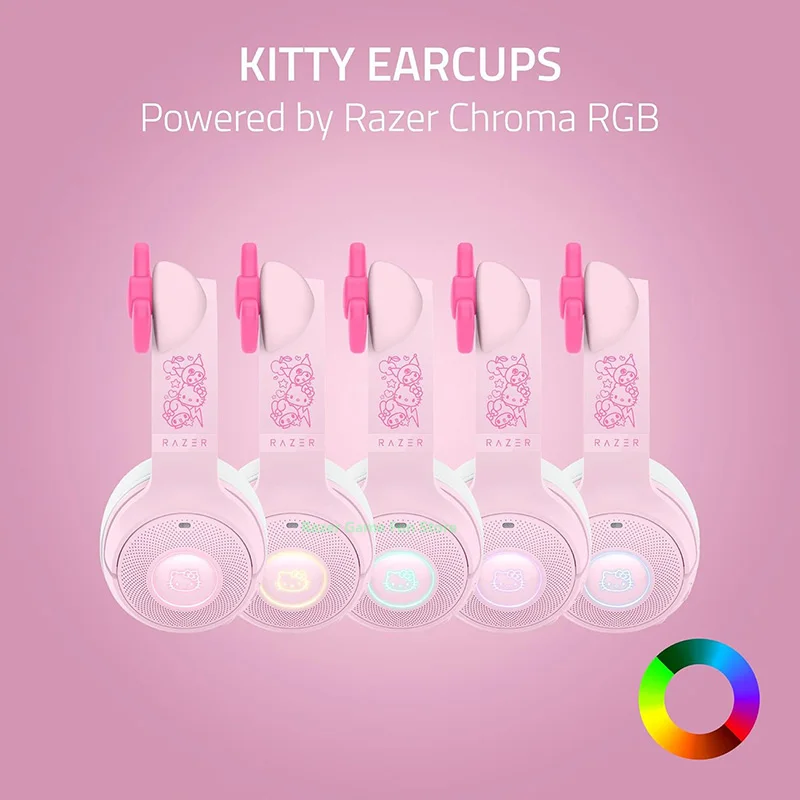 Razer Sanrio Hello Kitty and Friends Limited Edition Wireless RGB Headset  Bluetooth 5.2 With Gaming Mode-TriForce 40 mm Drivers