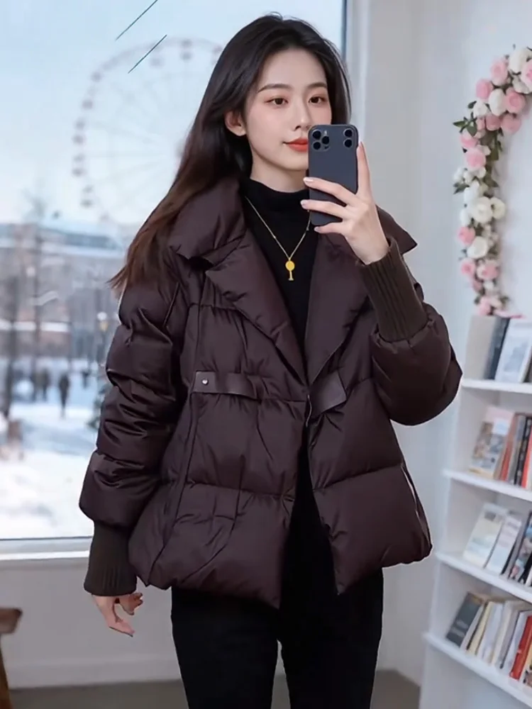

Новая женская хлопковая куртка 2026 года больших размеров с капюшоном, теплая, модная, на пуговицах, осенне-зимняя верхняя одежда