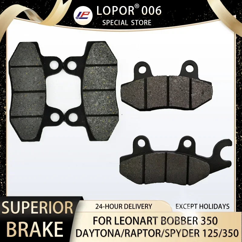 

LOPOR Motorcycle Brake Pads Front&Rear For LEONART Daytona / Raptor / Spyder 125 /350 Daytona 350 2013-2014