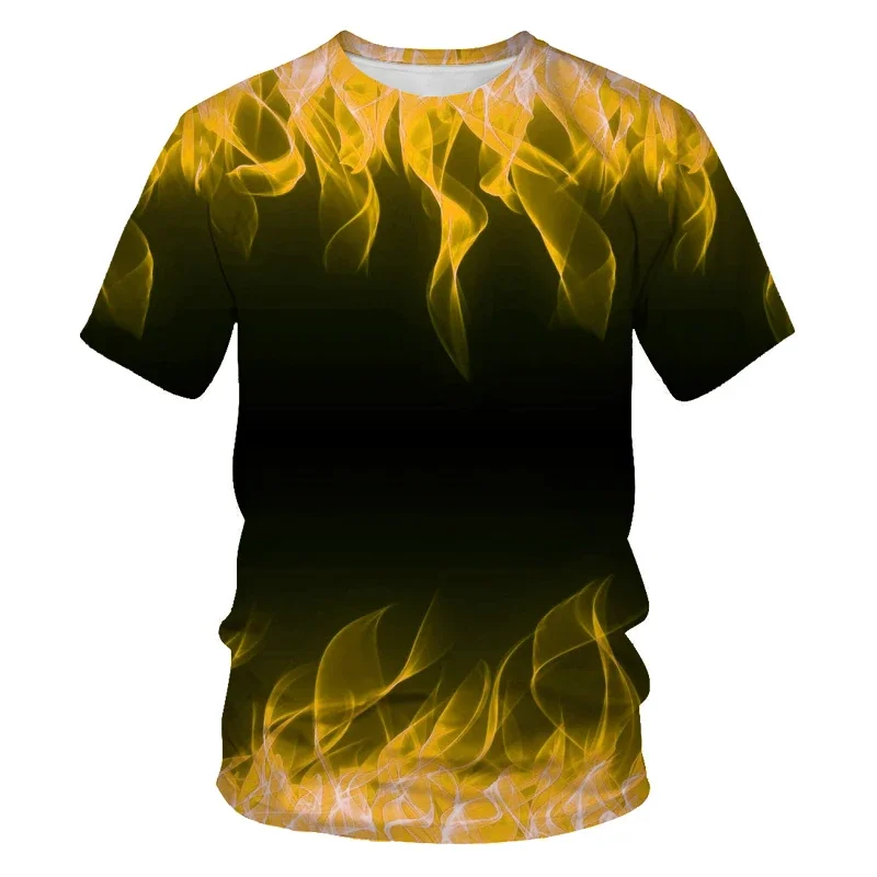 Camoufl Flaming Tshirt Men Women T Shirt 3d T-shirt Black Tee Casual Top Anime Camiseta Streatwear Short Sleeve Tshirt Asiansize