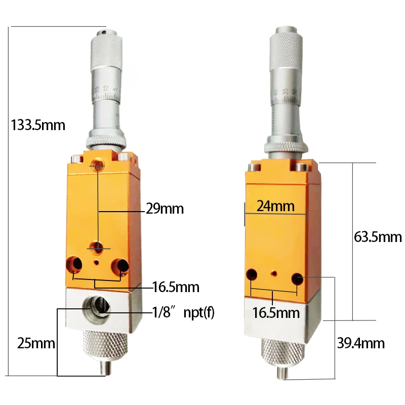 24B micrometer thimble dispensing valve precision dispensing valve UV glue ink alcohol glue valve dispensing accessories