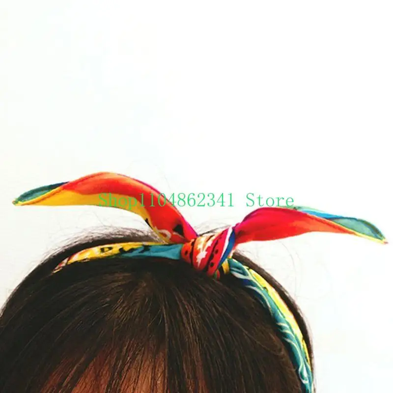 

Hip Hop Cotton Multi-Purpose Bandana Square Scarf Rainbow Stripes Paisley Print Headband Wrap Handkerchief for Women Men