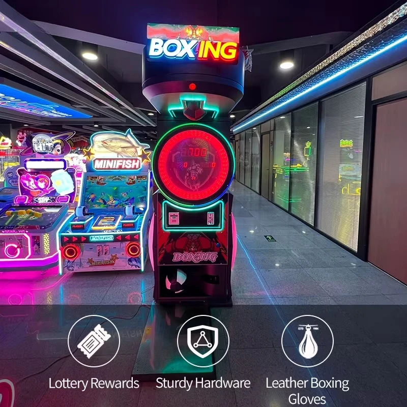 Commercial Punch and Kick 2-in-1 Boxing Arcade Machine with Metal/Steel Construction for Bars and FECs