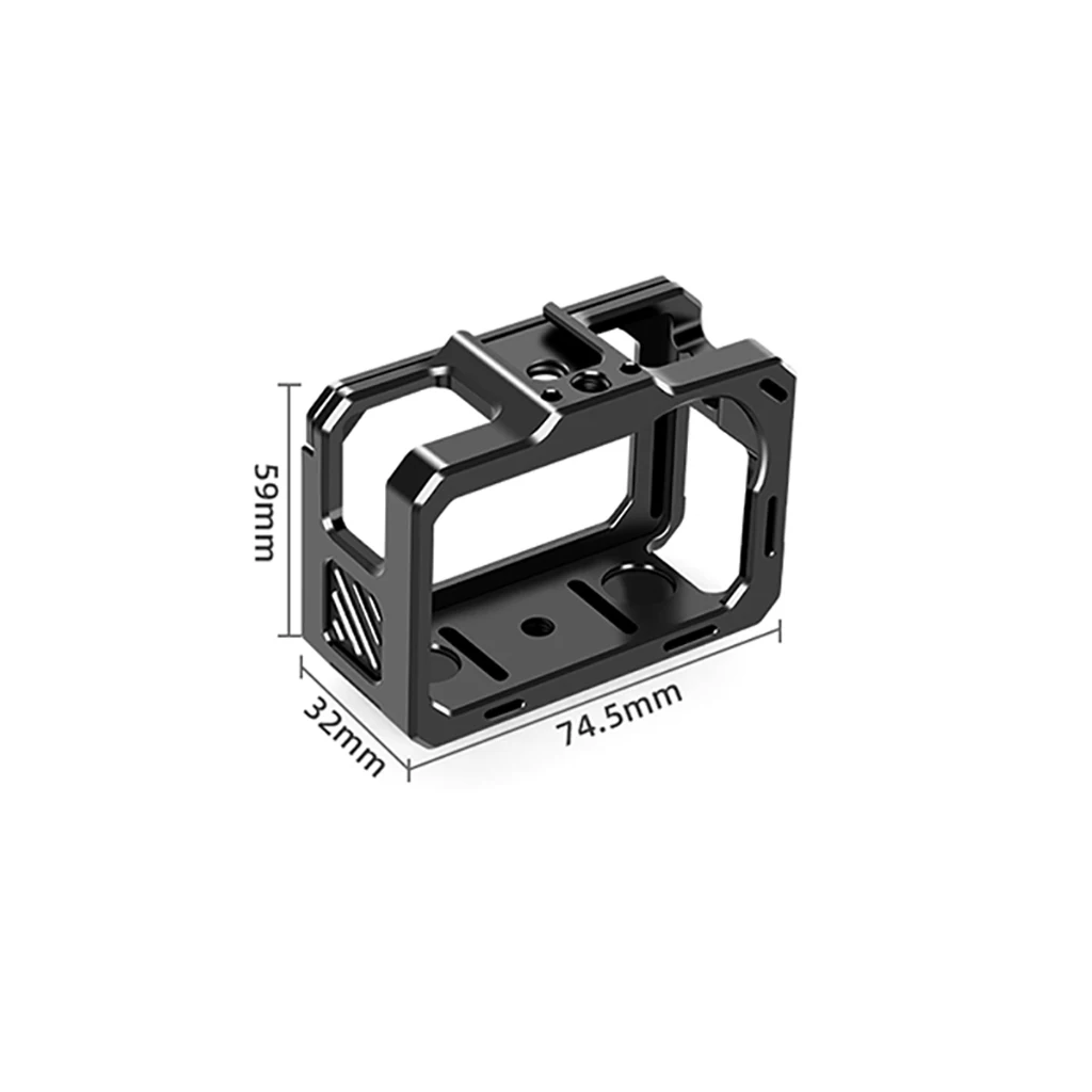 Schutzhülle aus Aluminiumlegierung für AKASO Brave8 Lite, schwarz, starkes Metall-Action-Kameragehäuse, Rahmenkäfig mit 1/4-Zoll-20-Schraubenloch – Detail 10