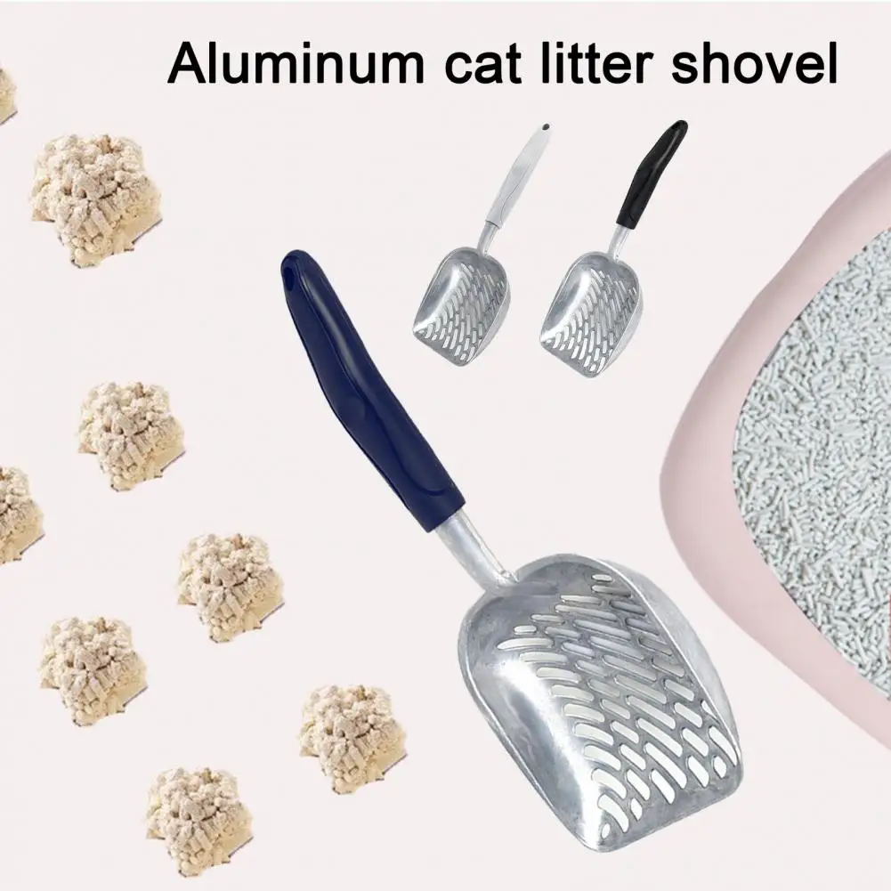 Aluminum Alloy Cat Litter Scoop Efficient Cat Litter Tool Ergonomic Handle Multi-holes Cat Litter Shovel