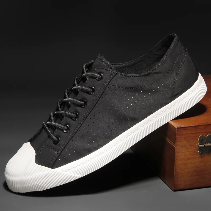 Fashion Casual Canvas Shoe Mesh Breathable for Men Vulcanzed Shoes Mens Outdoor Lace-ups CasualFlats 2024 Zapatos Para Hombres