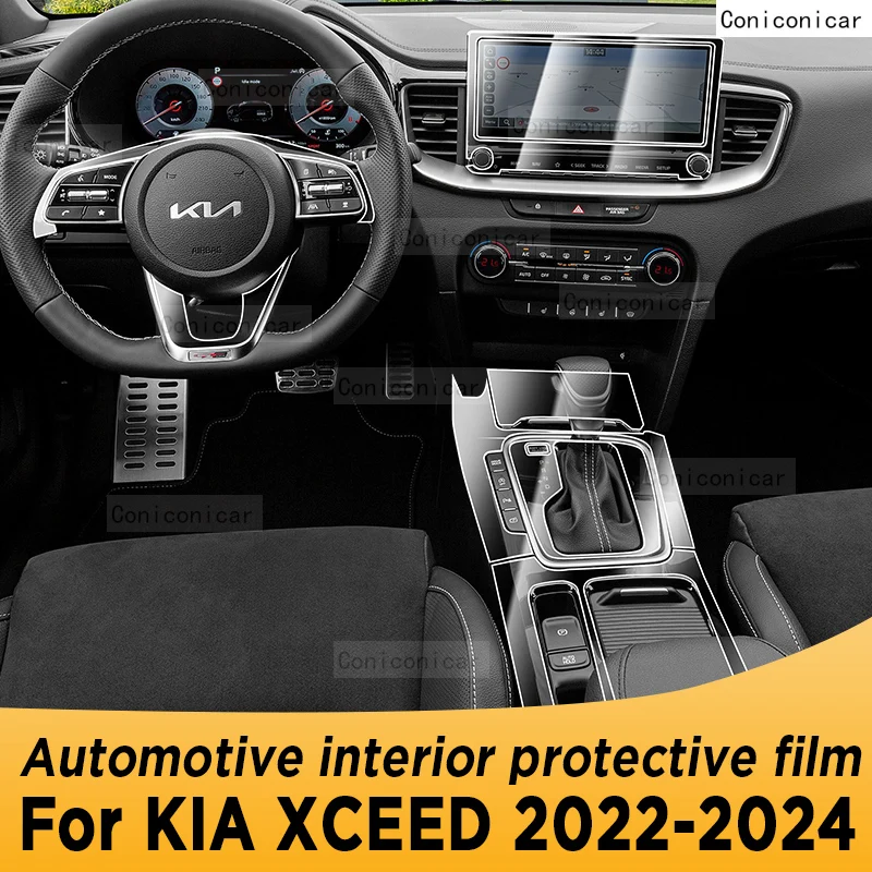 For KIA XCEED 2022-2024 Automotive Interior Screen Protective Film TPU Anti-Scratch Panel Dashboard Navigation Sticker