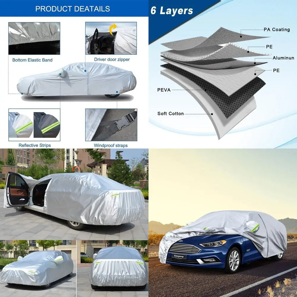

Custom-Fit 6-Layer Ford Fusion Sedan Car Cover (2005-2025) - Waterproof, All-Weather Protection with Zippered Entry