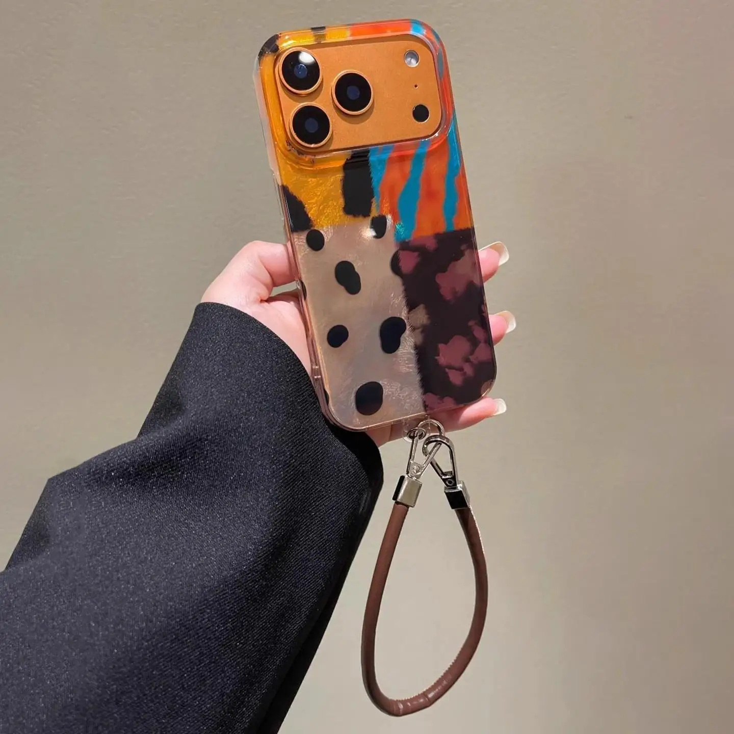 Applicable to Apple 17promax new autumn and winter mobile phone case niche high-end iphone17 with lanyard 16pro