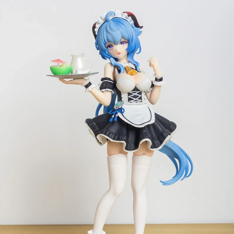 

Genshin Impact Anime Figures Stand Ganyu Maid Dress Model Dolls Game Peripheral Cartoon Decor Tabletop Decoration Surprise Gifts