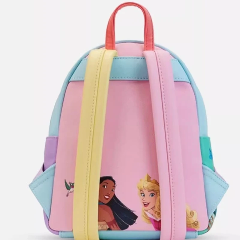 디즈니 Loungefly 만화 애니메이션 공주 콜라주 시리즈 미니 레저 배낭 소녀 패션 액세서리 배낭 학생 크리스마스 선물