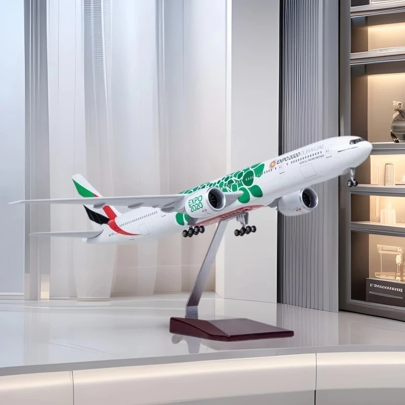 

47CM 1:157 Scale Diecast Resin Model Emirates Expo 2020 DUBAIAUE Airlines B777 Airplane Airbus Collection Display Toys Fan