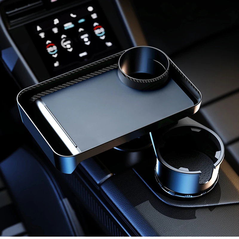 

Multifunctional Car Cup Holder with Attachable Tray 360° Swivel Adjustable Car Food Eating Tray Table for Cup Holders Expander