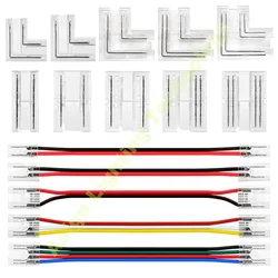 5Pcs/lot 2pin 3pin 4pin COB Led Strip Connector 5V 12V 24V 5mm 8mm 10mm Welding-free Quick Connectors Electric Wire Connection
