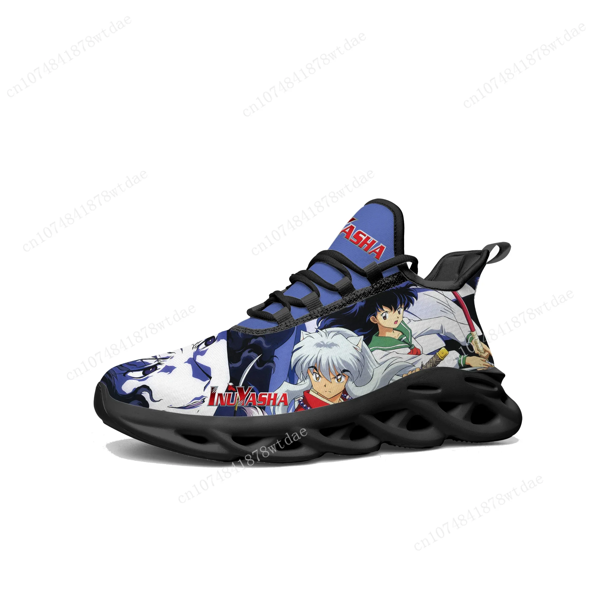 Inuyasha Flats Sneakers Men Women Teenager Sports Running Shoe High Quality Kagome Higurashi Anime Custom Lace Up Mesh Footwear