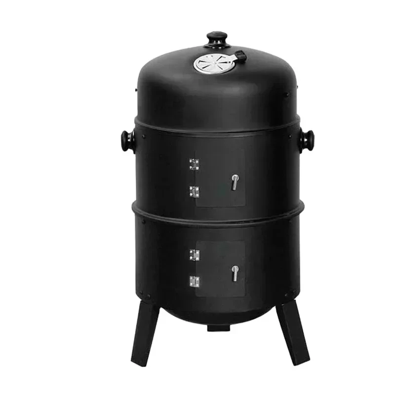 

Hot Sale 3 in 1 Smokeless Charcoal Barbecue Grill Smoker 3 layers Tower Vertical Barrel Charcoal BBQ Grill