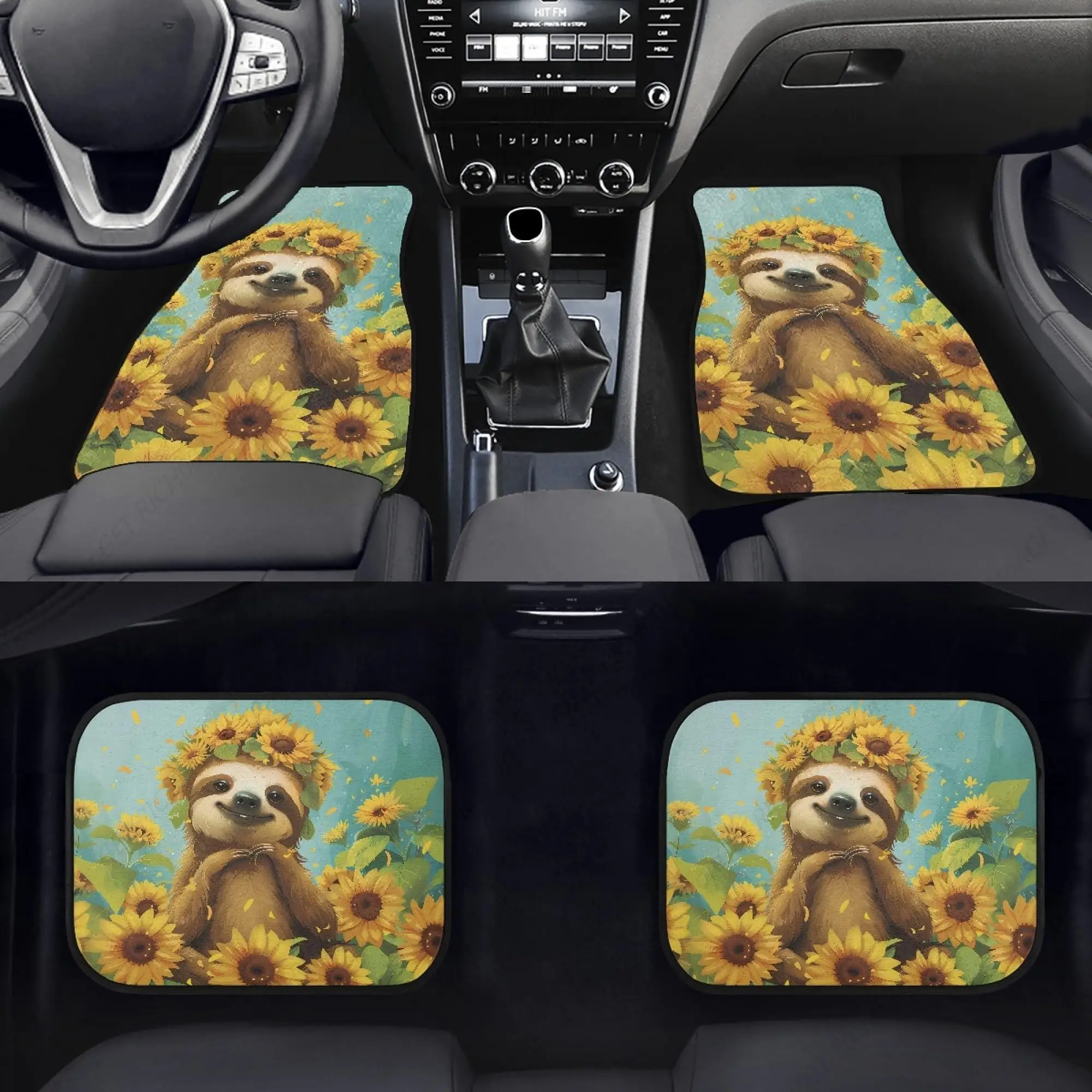 

Alfombrillas Coche Con Perezoso Para Mujer, Alfombras Girasol, Alfombrillas Goma Lanteras Y Trasaras, Juego Completo Para Coc