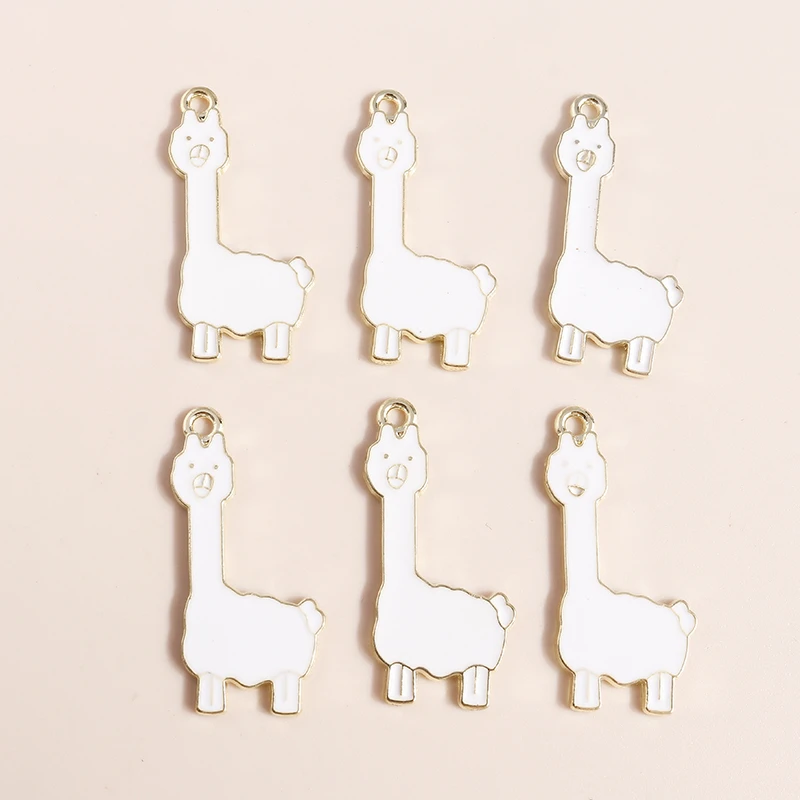 10 Stück niedliche gemischte Pflanzen-Kaktus-Anhänger, Emaille-Tier-Anhänger, Alpaka-Anhänger für die Schmuckherstellung, Halsketten, Ohrringe, DIY-Bastelarbeiten, Geschenke – Detail 16