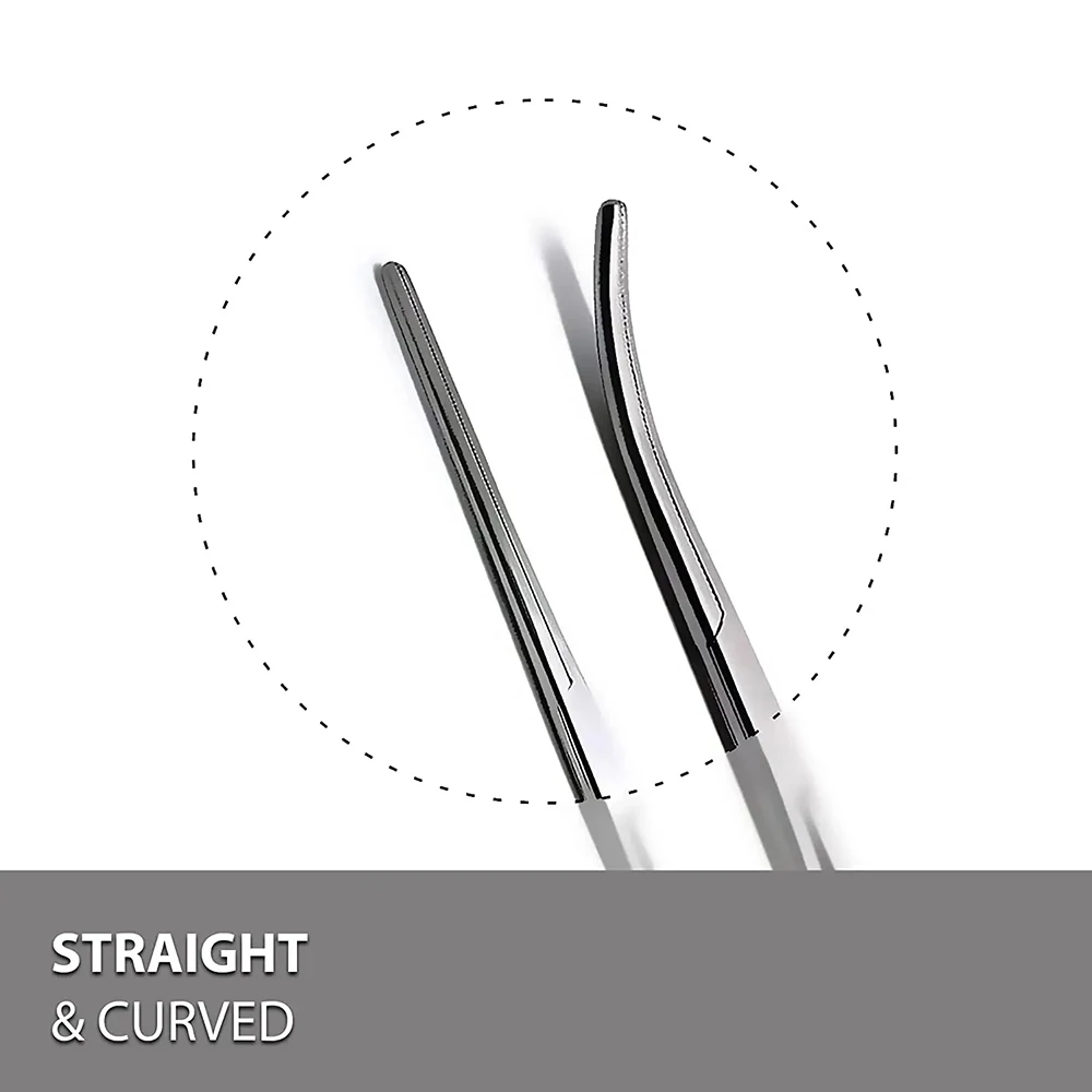 Imagem -05 - Fórceps Hemostático Fórceps Cirúrgicos Hemostat Locking Grampos Alicates de Pesca Alicates Curvo Alicates Retos Aço Inoxidável