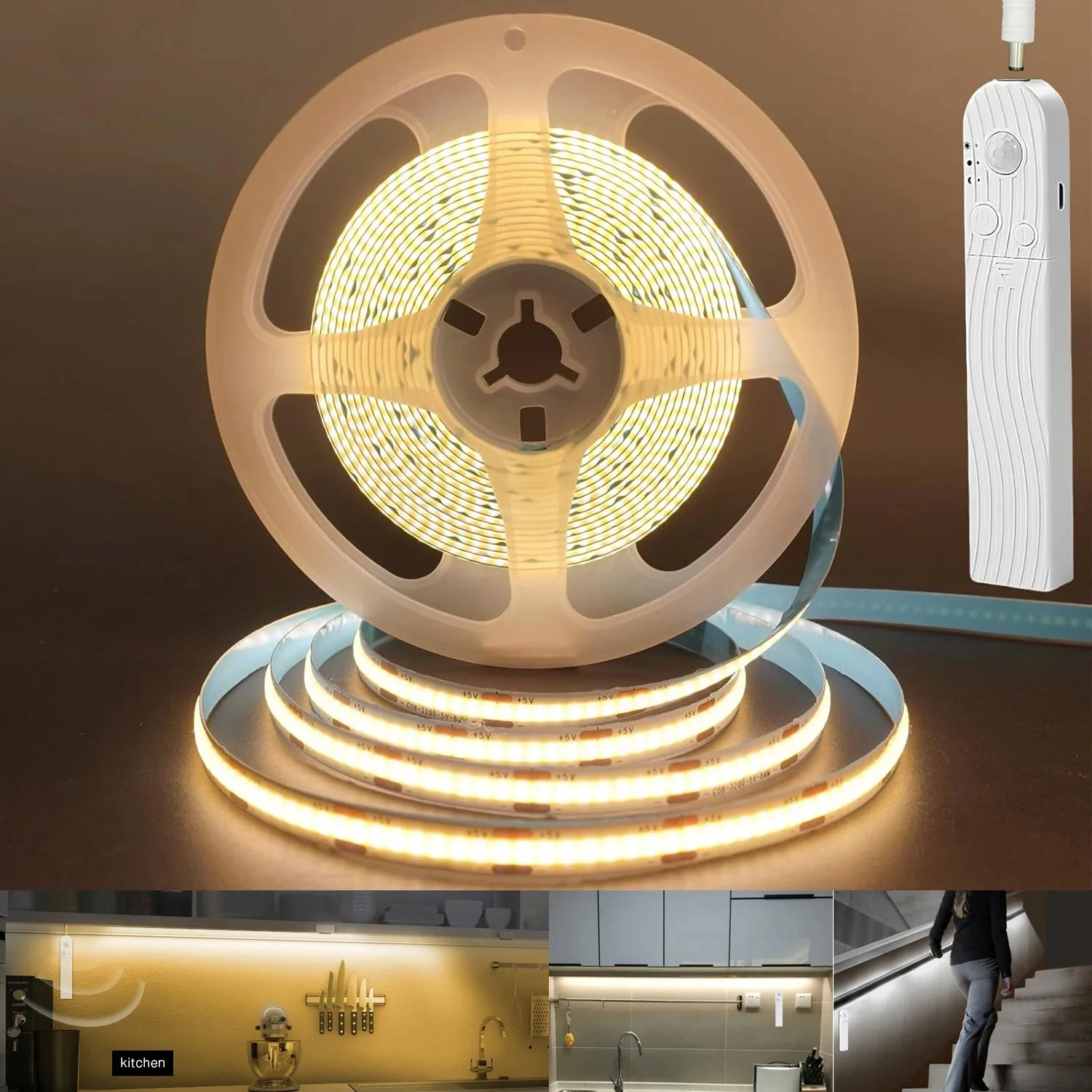 led-ストリップナイトライト-2835-センサー動き感知充電式-usb-テープベッドサイドテーブルランプキッチン家具の下バックライト