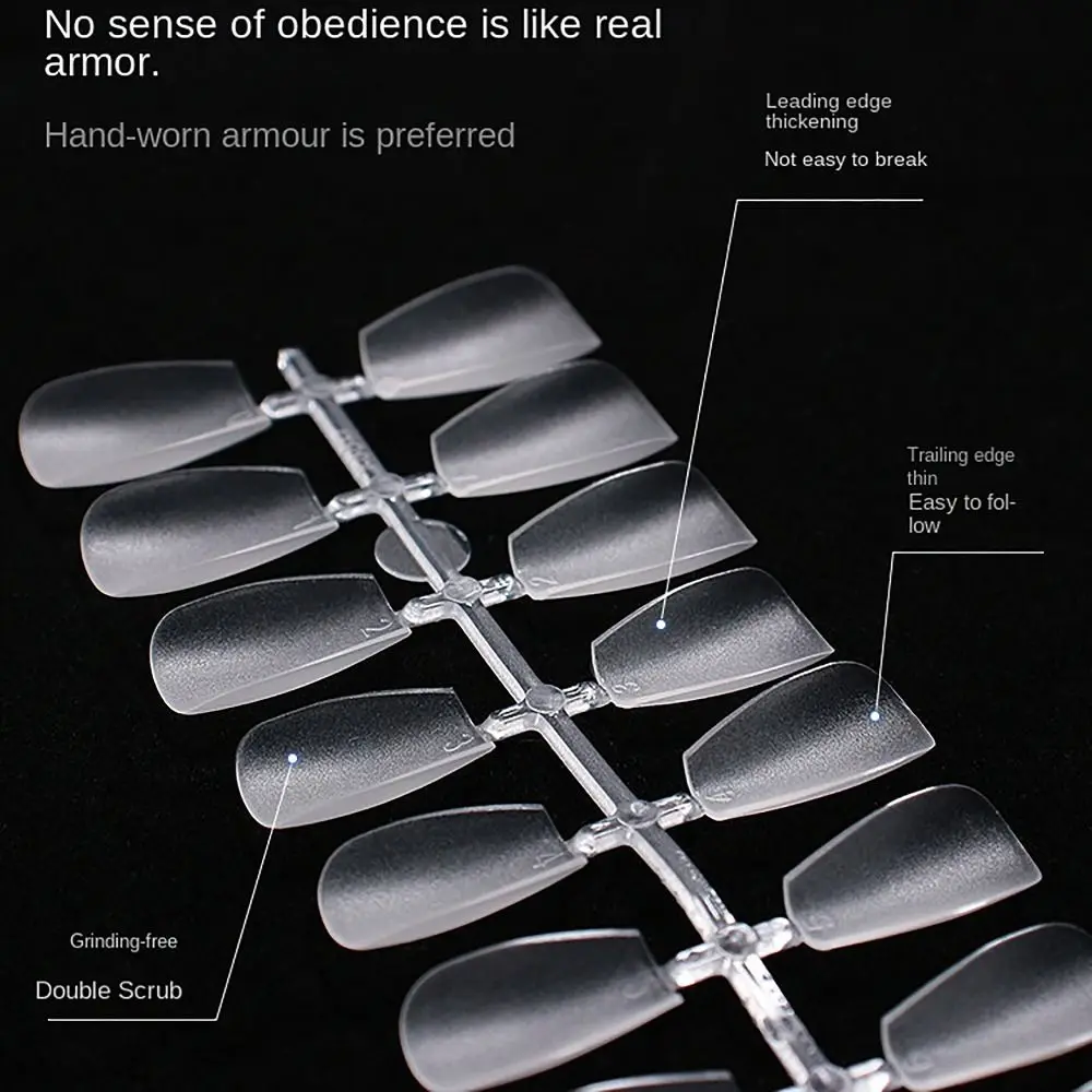 أطراف أظافر صناعية شفافة مطفية ، غطاء كامل ، شكل مسبق ، اضغط على الأظافر ، أداة رسم الأظافر ، وصلة مسمار متعددة الأحجام ، صولًا لكل حقيبة