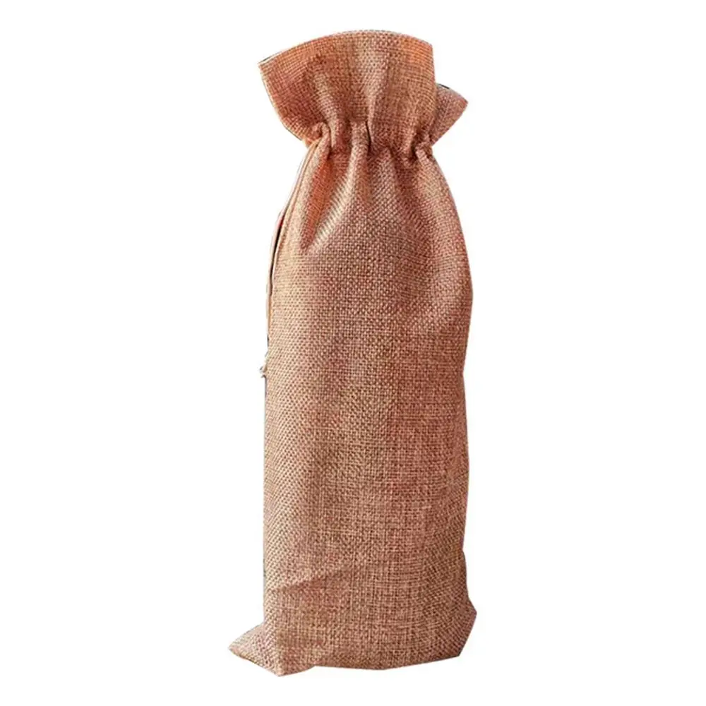 

750ml Multicolor Burlap Wedding Gift Linen Wine Bottle Covers Champagne Pouch Packaging Bag Wine Bags