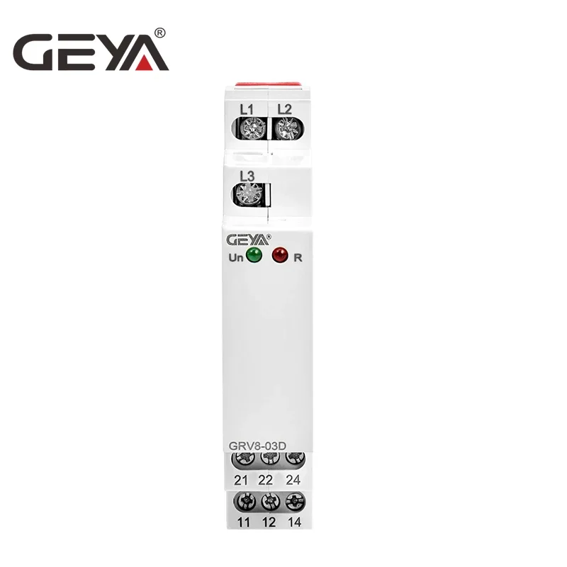 GEYA GRV8-03 Phase Sequence Relay and Phase Failure Protection Relay 8A 10A 1SPDT 2SPDT Phase Relay