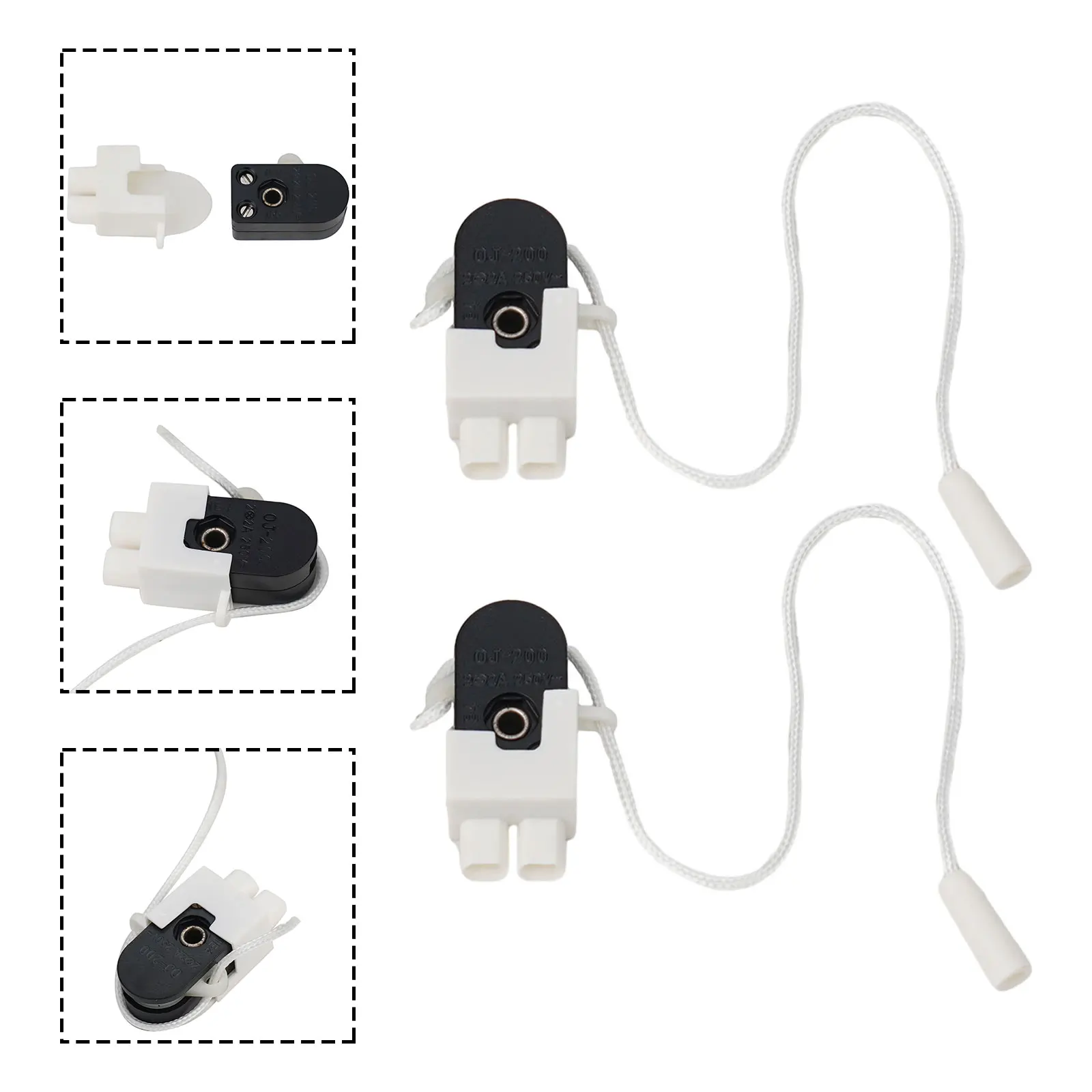 Aa2pcs Cord-operated Switch Repair ReplacementLampSwitches For Office Single Pull Control Switch Wall Led Lamp Light Cable