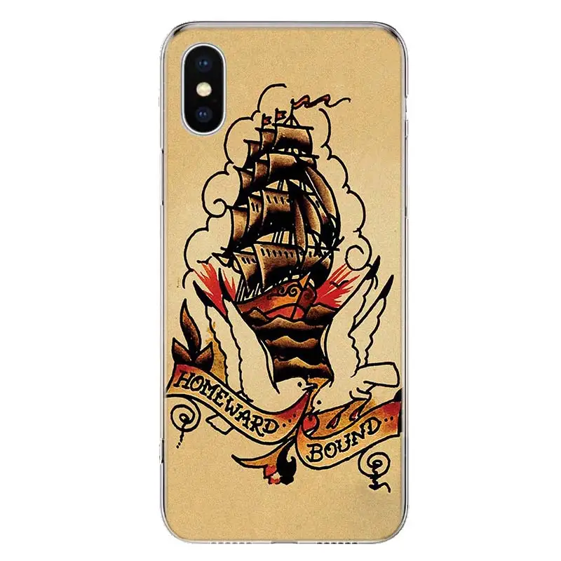 Sailor Jerry Tattoo Phone Case For Apple iPhone 11 12 13 14 15 16 Pro Max 7 X XS 8 Plus + Mini SE Customized Print Soft Cover Fo