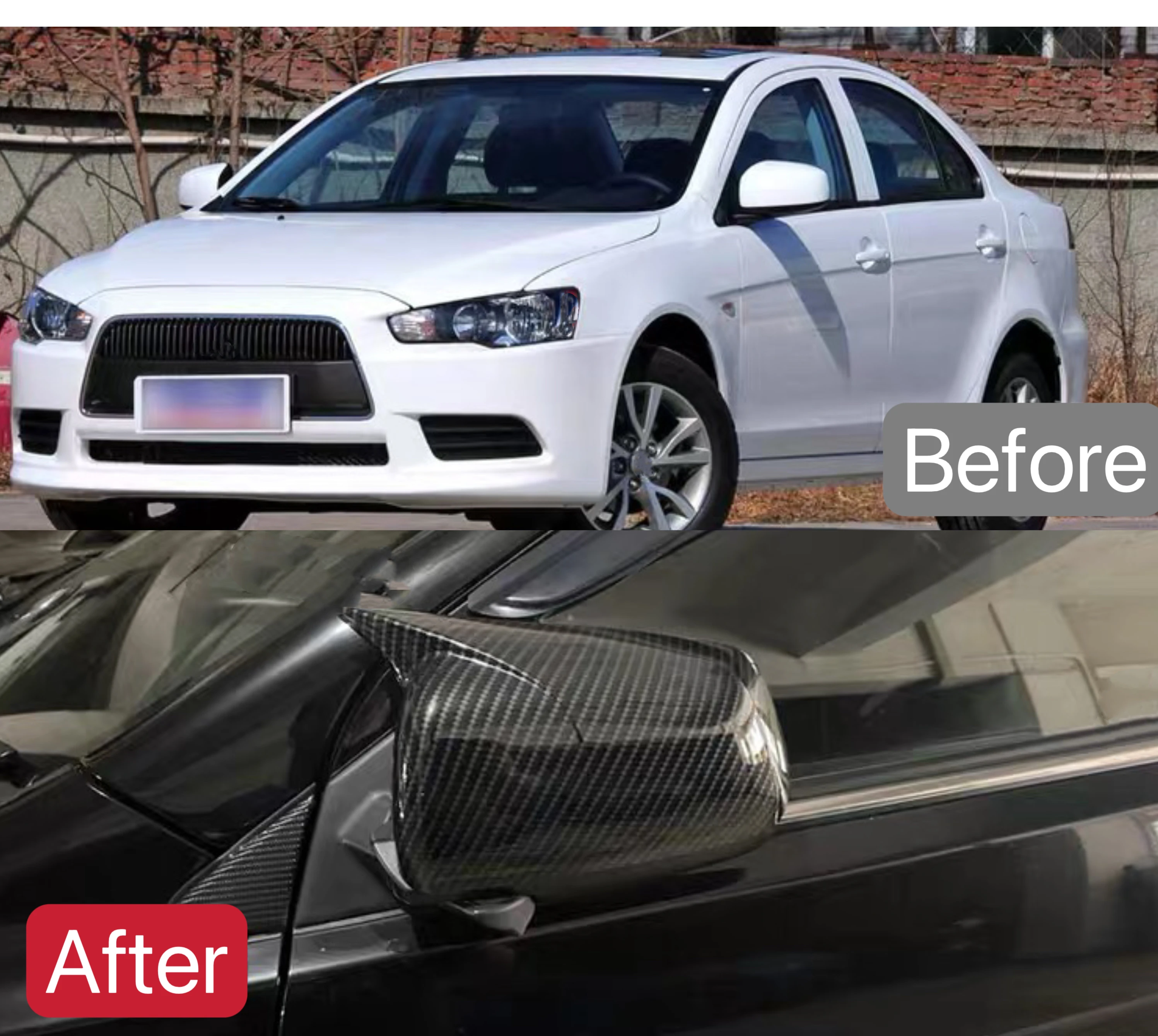 Für Mitsubishi Lancer X10 EX EVO 2008-2016 Rück Seite Spiegel Trim Abdeckung Shell Aufkleber Auto Styling Zubehör auto Teil