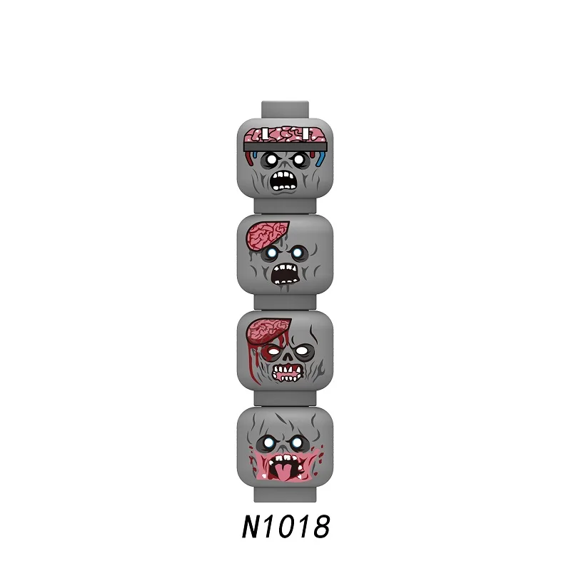 Halloween Zombie Skelett Monster Gesicht Kopf Figuren Gesichtsausdruck Bausteine Mini Teile Ziegel Zubehör Kinder Spielzeug Geschenk