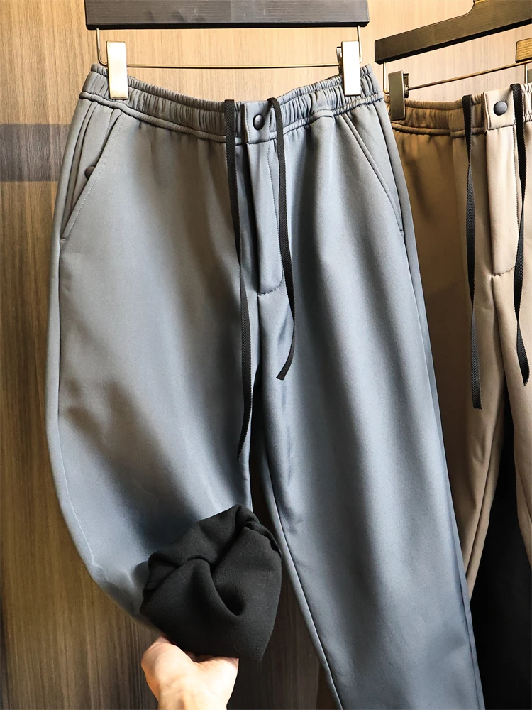 

Waterproof Fce Lined Straight Leg Casual Pants Men's Outdoor Autumn Winter Faion Ci Sle Polyester Fiber Zipper Closure