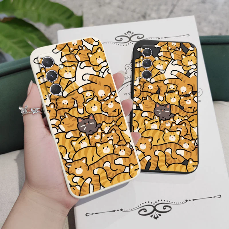 Orange Cats Phone Case For Samsung Galaxy A54 A34 A24 A14 A55 A35 A25 A15 A05 A05S A04 A04S A04E 4G 5G Cover