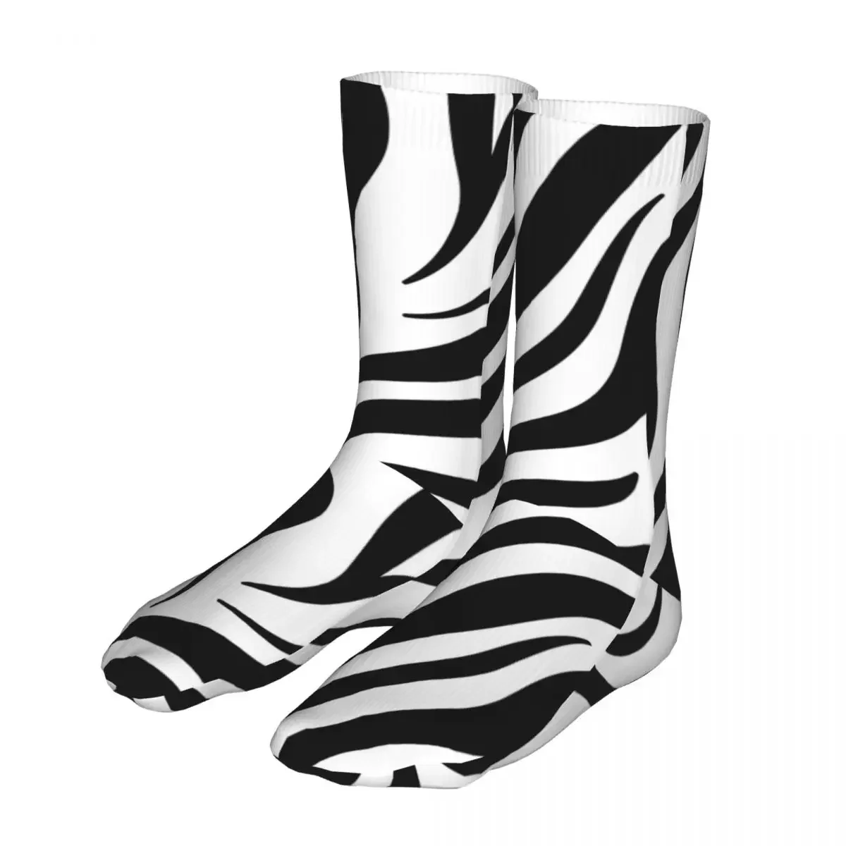 Men Sport Zebra Pattern Black And White Socks Cotton Harajuku Woman Socks