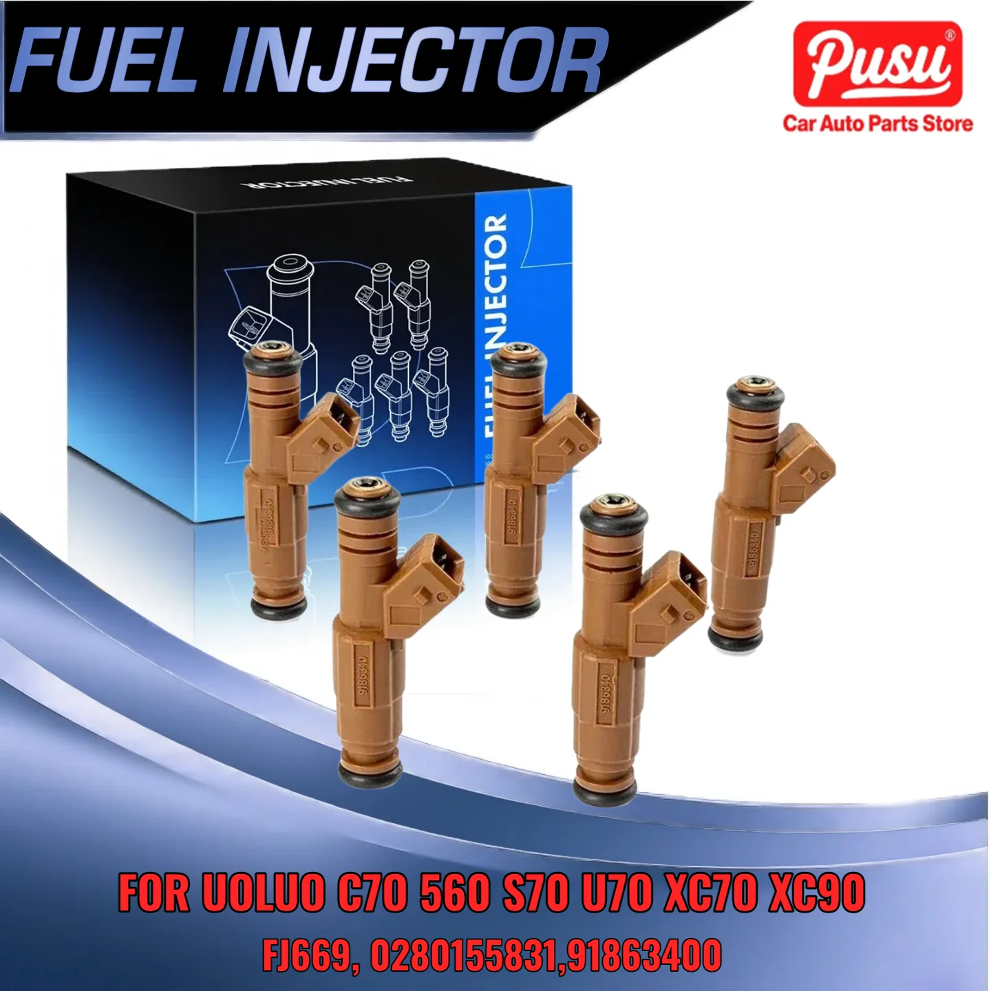 

5PCS Fuel Injectors For Volvo 2.4L 2.5L L5 For XC90 C70 S60 S70 V70 XC70 0280155831