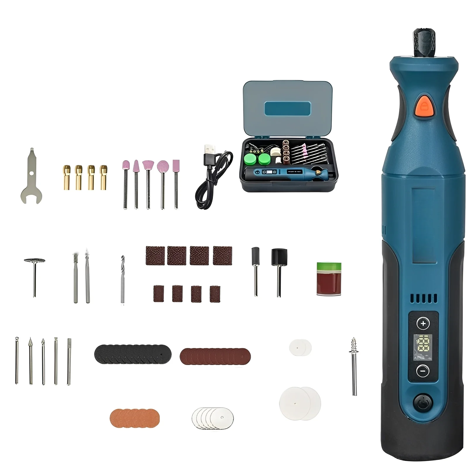 

Power Rotary Tools: 12-Speed 1100mAh USB Cordless with Metal Spindle for Multi-Purpose Grinding - Compact Pen-Shaped Ergonomic