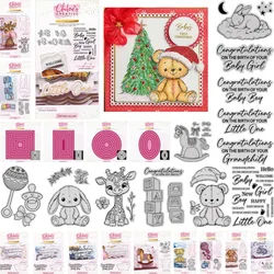 Baby Collection Giraffe Stamps And Dies New Arrival 2026 Scrapbook Diary Decoration Stencil Embossing Template DIY Greeting