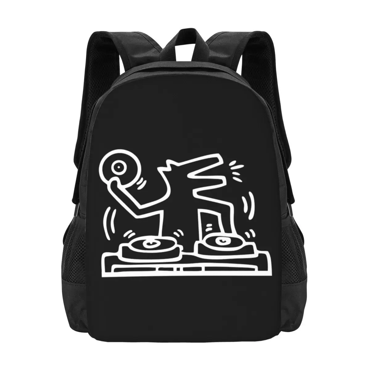 

Dj Dog Kieth Animal Haring White Backpack Hot Sale Daypack Large Capacity BookBag School Bag Shoulder Bags for Men Women
