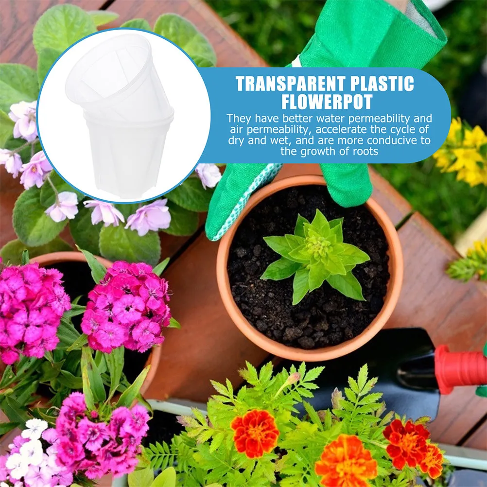 1Pcs Root Control Flowerpot Plastic Rounded Plant Pot Ventilate Holes Breathable Container for Succulents