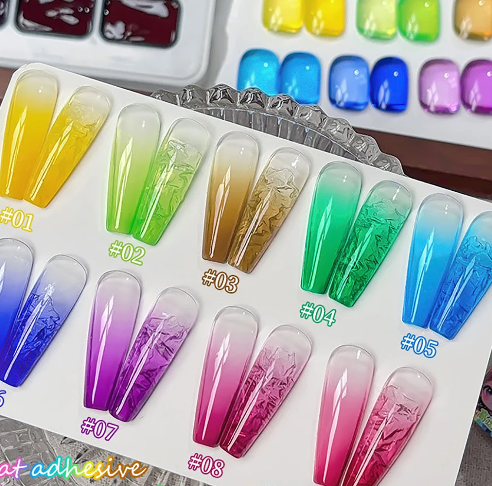 

100 шт. Губка + 1 ручка + 1 коробка Гель-лак для ногтей Клей HEMA TPO БЕСПЛАТНО Полуперманентный гель-сироп Soak off Nails Art Supplies