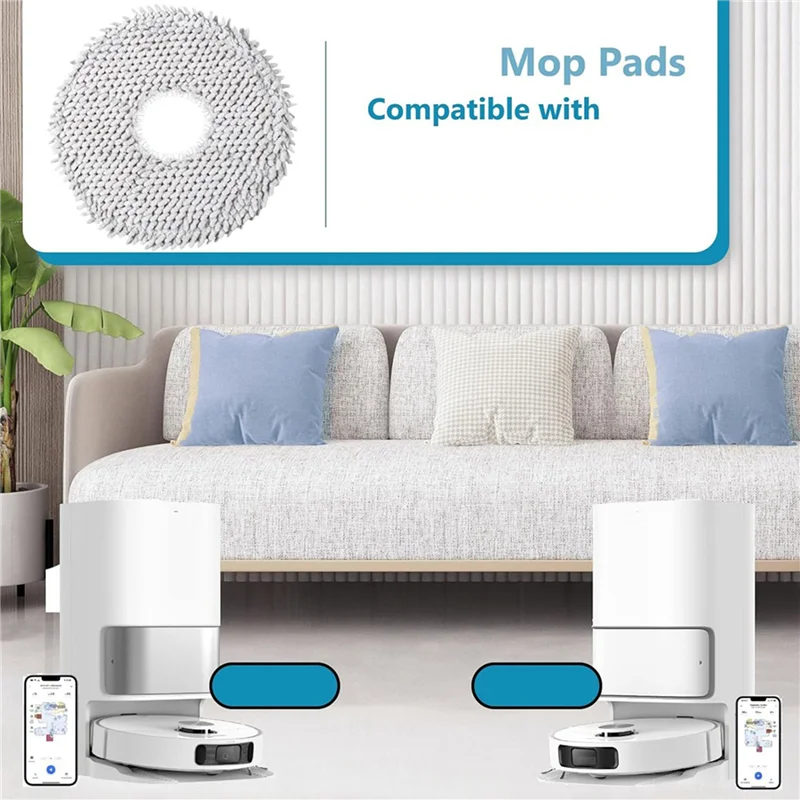 

M12K-12PCS Mop Cloth Pads Replacement For Dreame L10s Ultra/L10 Ultra Robot Vacuum Cleaner Parts Reusable Wet Mopping Pads