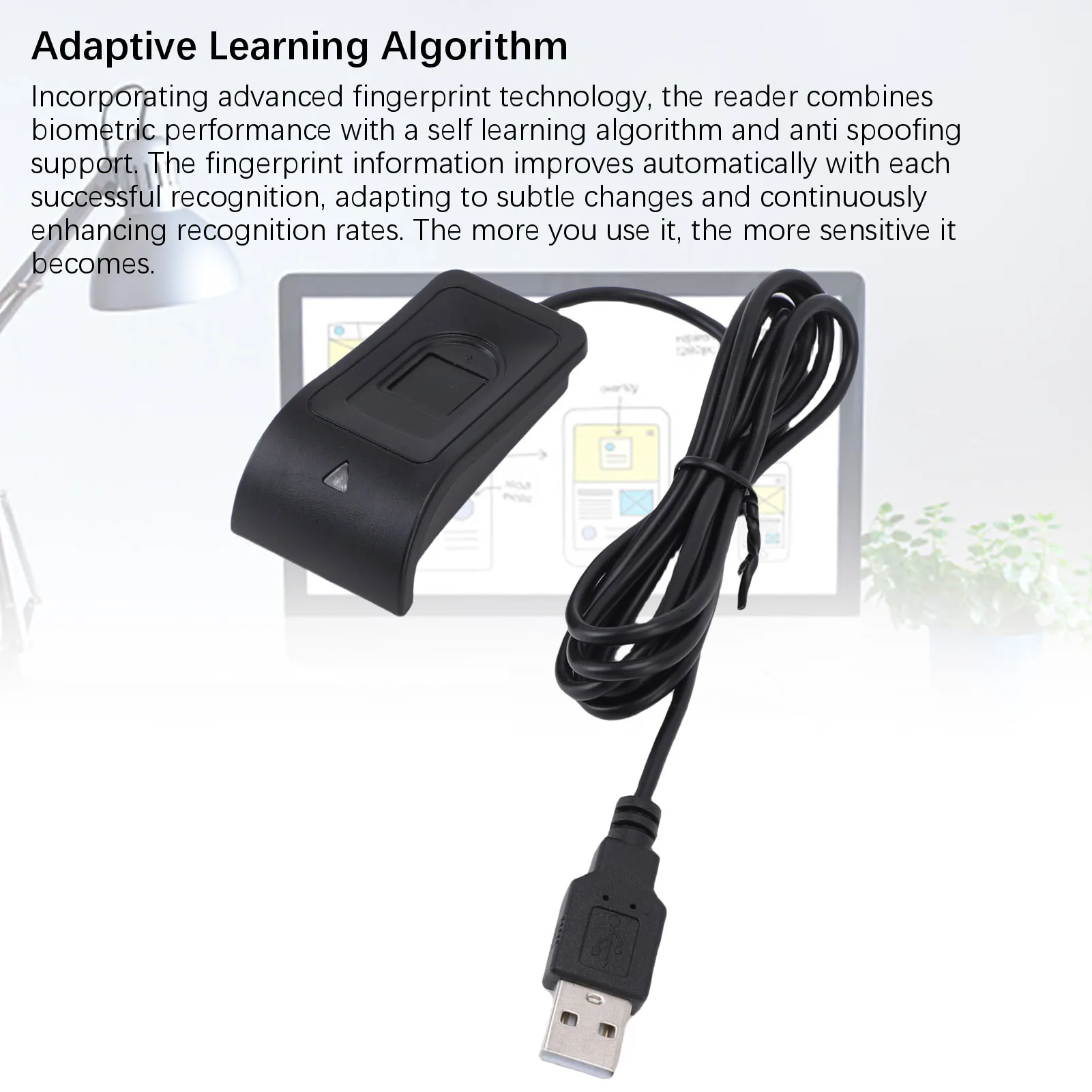 USB 指紋リーダー 360 度タッチ生体認証デスクトップ指紋スキャナー PC ドングル Windows 10 11 のサポート