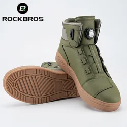 ROCKBROS Men's Women Motorcycle Shoes Fit Four Season Flat Boots Cycling Shoes Casual Sports Footwear Hiking Moto Sneakers Shoes